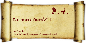 Mathern Aurél névjegykártya